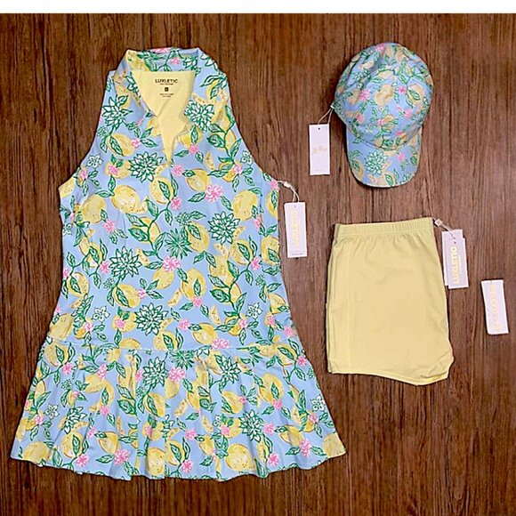 Lilly Pulitzer UPF 50+ Luxletic Dania Pleated Dress Set in Bluette NWT - Size L - Picture 11 of 14